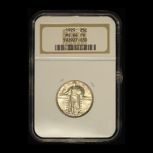 1929 25c Standing Liberty Silver Quarter NGC MS64 - Free Shipping USA